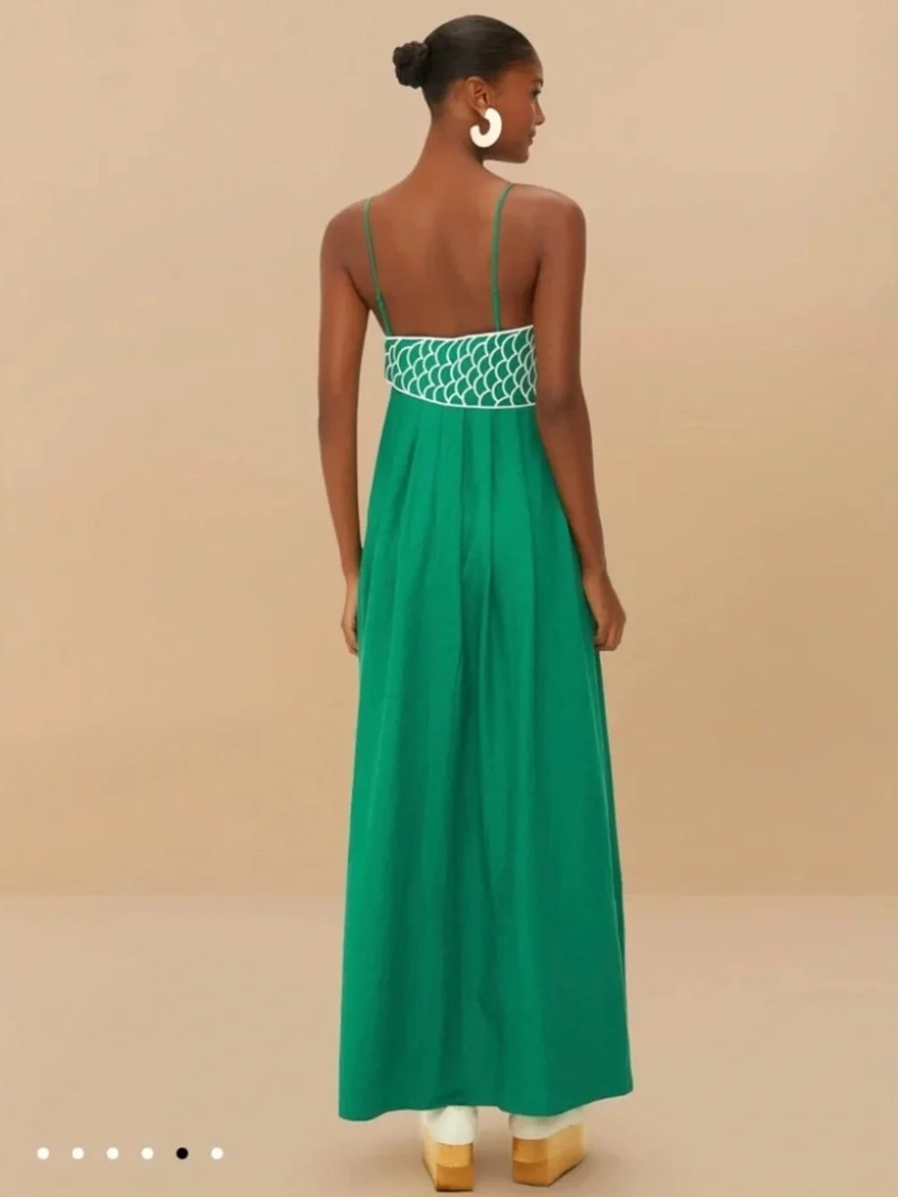 Farm Rio, Green Fish Top Maxi Dress, Size Small, New with Tags - Picture 3 of 4